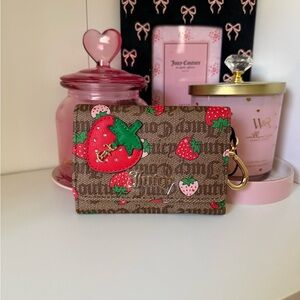 Juicy Couture Freshly Picked Brown Wallet with Strawberry Design